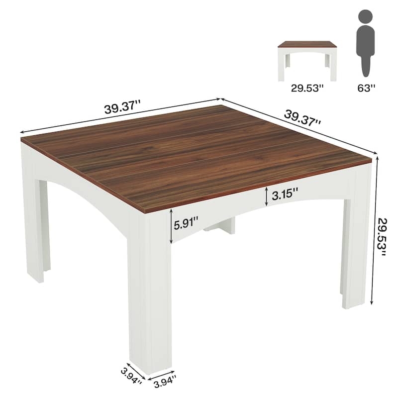 39.4-Inch Small Square Dining Table for 4