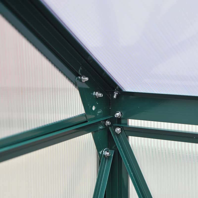 Outsunny Polycarbonate Walk-In Greenhouse for Outdoors - CLEAR