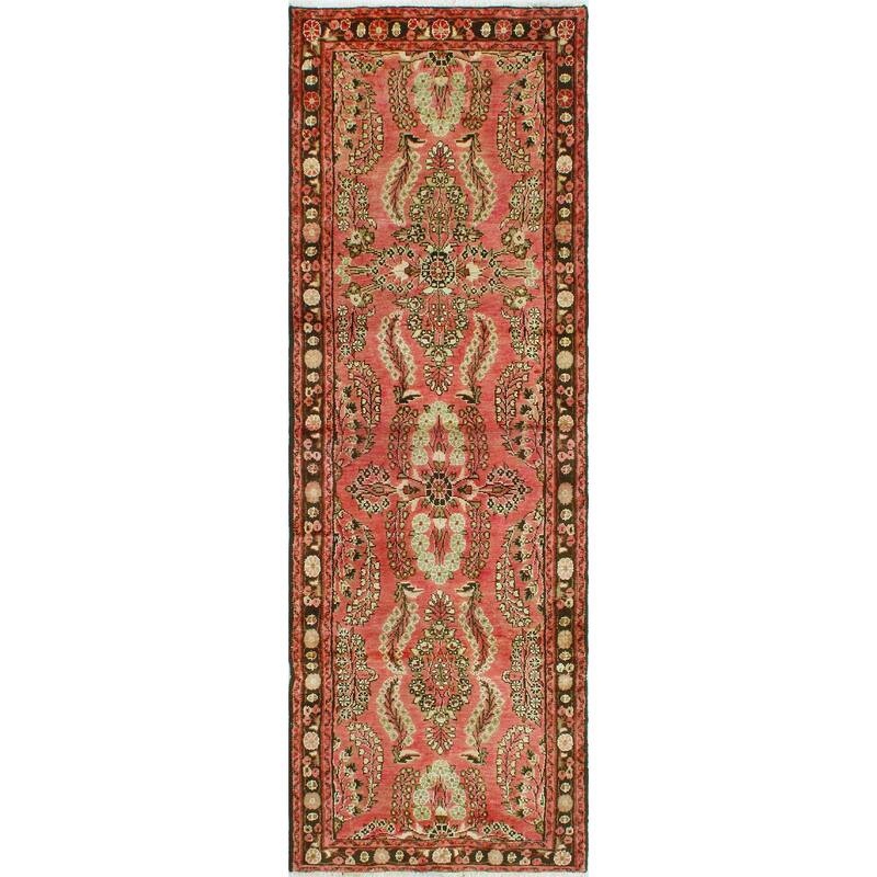 Fine Vintage Distressed Hristun Rust/Charcoal Runner - 2'11" x 10'0"