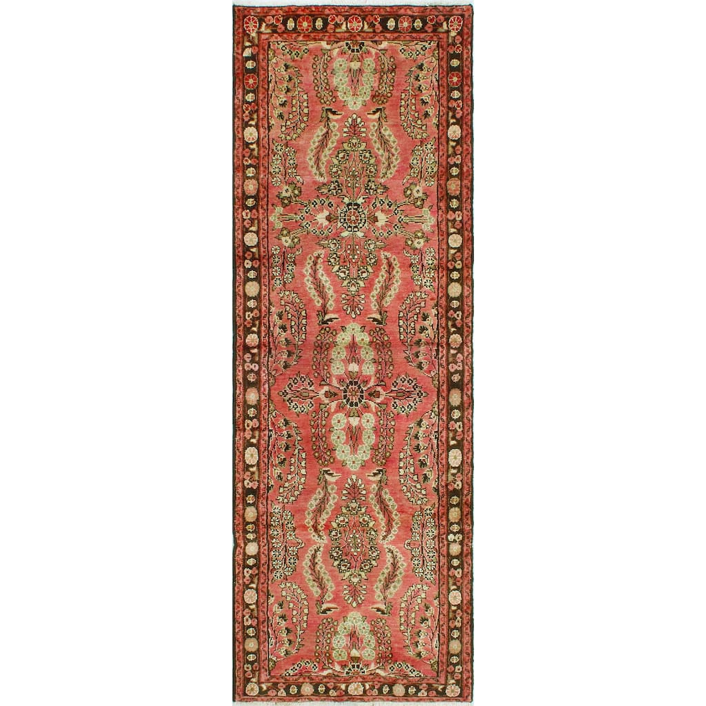 Fine Vintage Distressed Hristun Rust/Charcoal Runner - 2'11" x 10'0"
