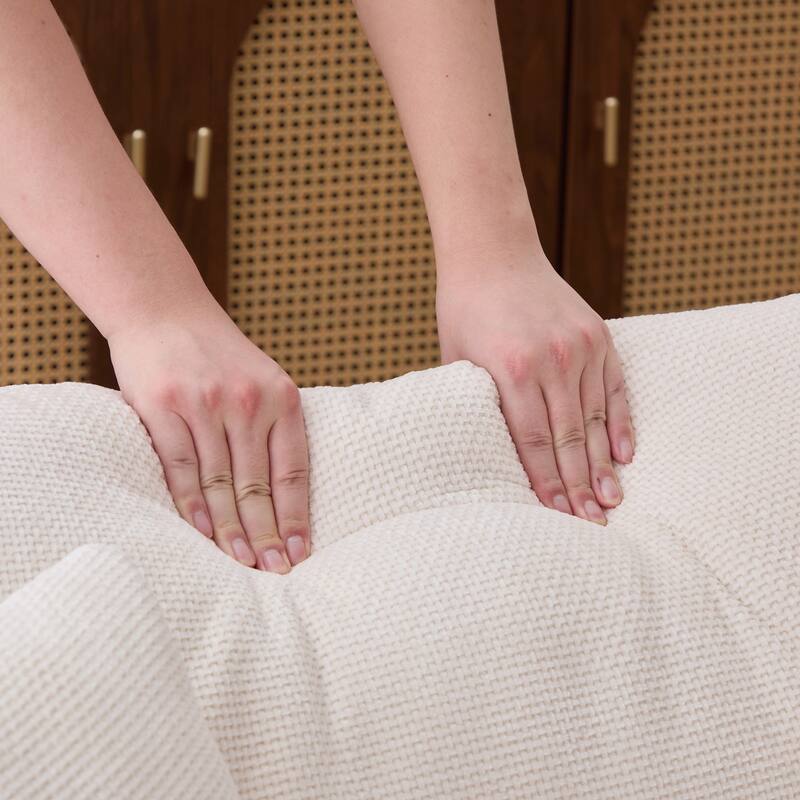 45.27" Wide Modern Upholstered Farmhouse Performance Accent Chair with Metal Legs, Chenille Reading Armchair Single Sofa