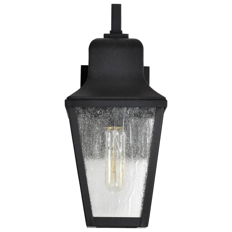 Lawrence 1 Light Small Wall Lantern Matte Black with Clear Seeded Glass