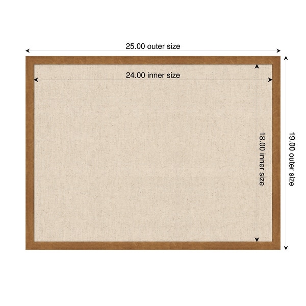 dimension image slide 40 of 91, Amanti Art Framed Fabric Pinboard Natural Linen Printed Bulletin Board