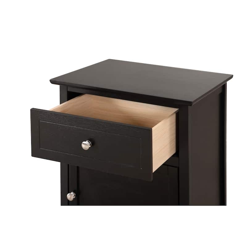 Izzy 1-drawer and Cabinet Wooden Nightstand
