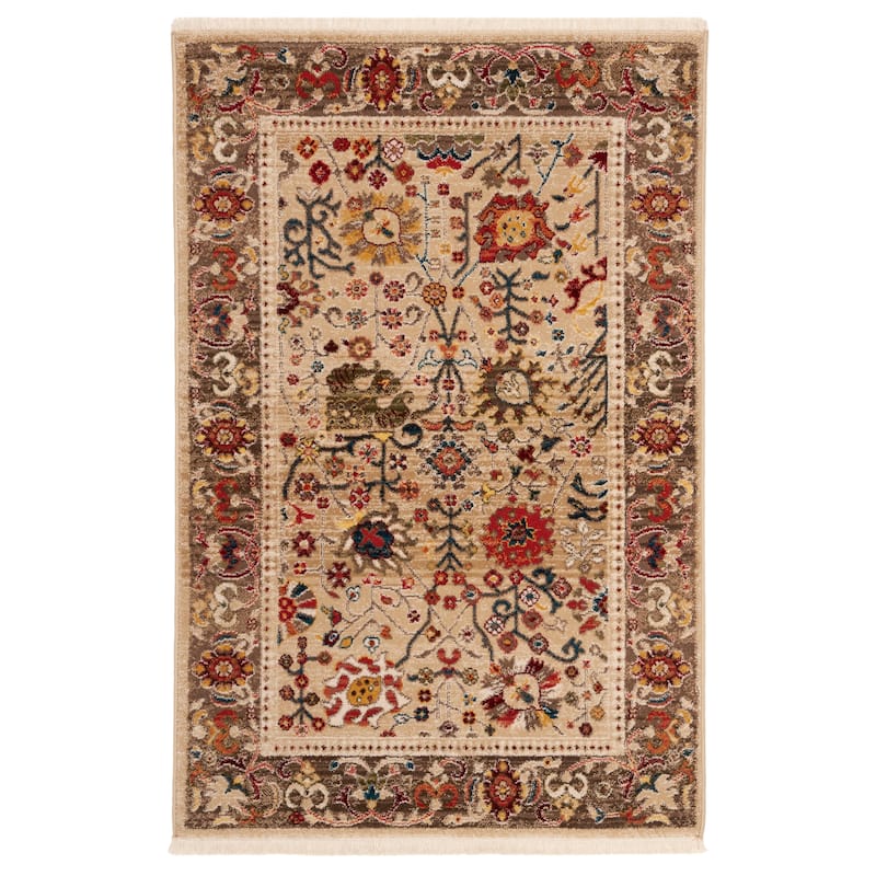 SAFAVIEH Kashan Laureen Oriental Rug with Fringe
