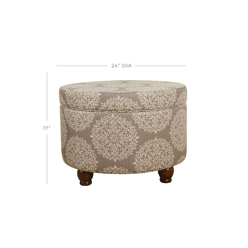 The Curated Nomad Hector Brown Medallion Storage Ottoman