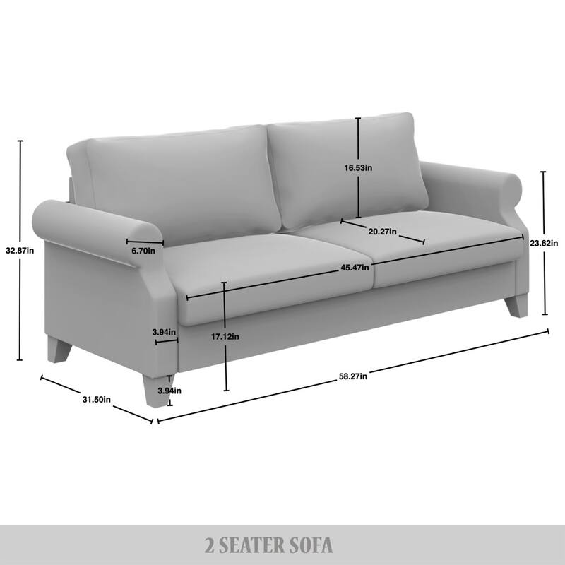 CraftPorch Classic Linen Upholstered Loveseat