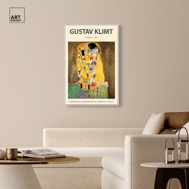 Golden Kiss Canvas by Art Remedy