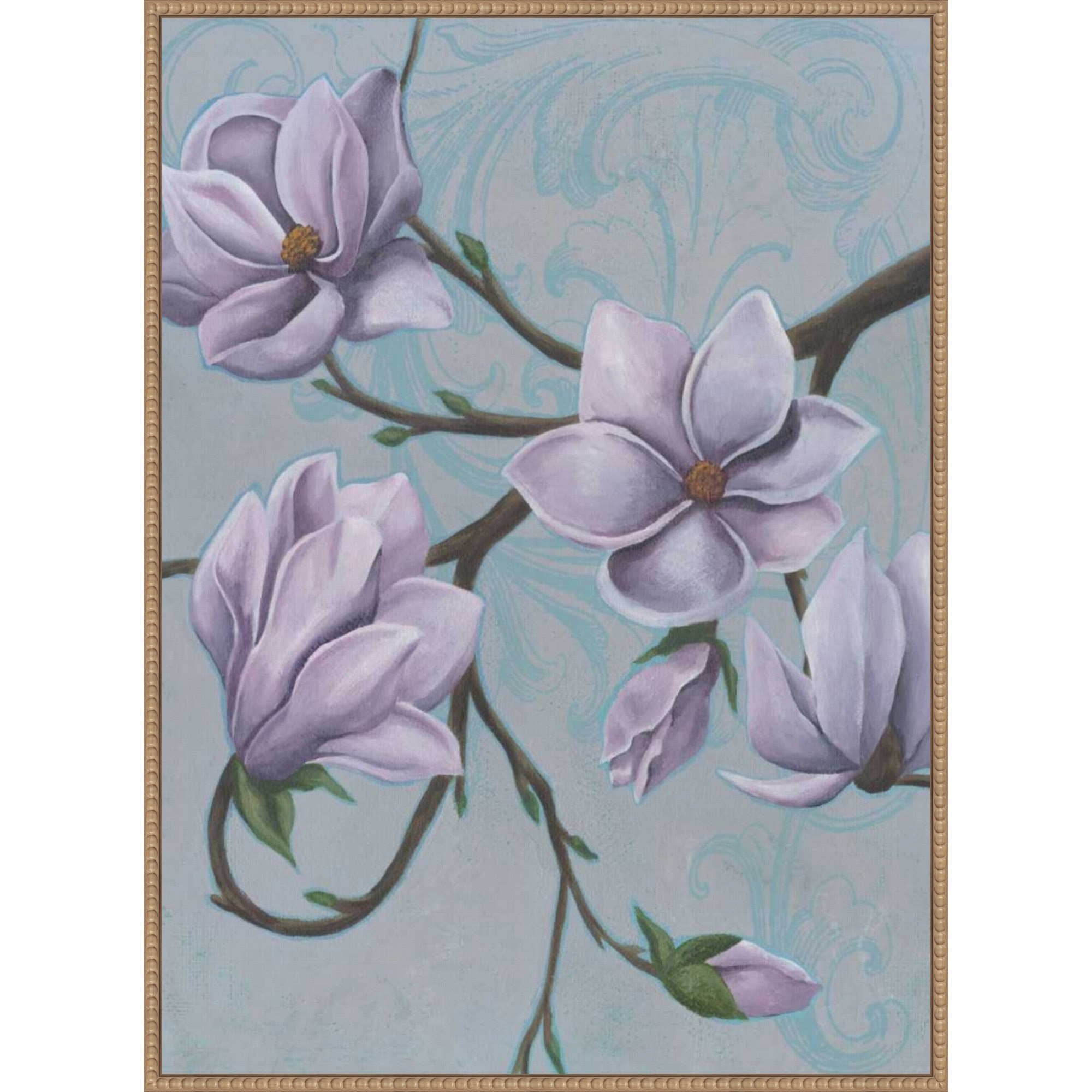 Branches of Magnolia No. 1 by Grace Popp Framed Canvas Wall Art Print