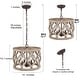 preview thumbnail 6 of 11, Farmhouse 4-Light Wood Drum Chandelier Kitchen Island Light for Dining Room