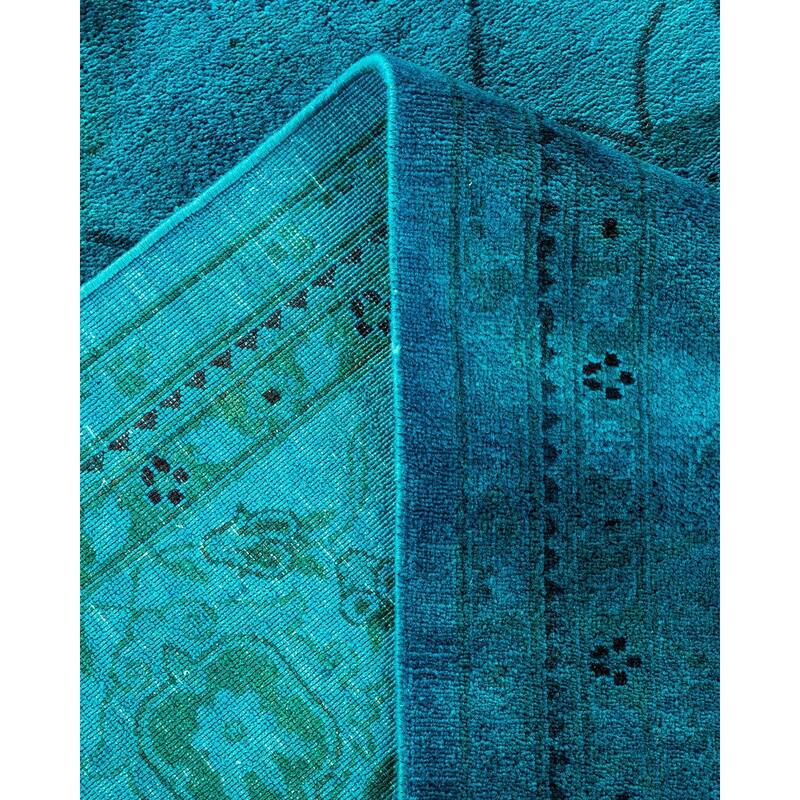 Vibrance, One-of-a-Kind Hand-Knotted Area Rug - Blue, 9' 1" x 12' 1" - 9' 1" x 12' 1"