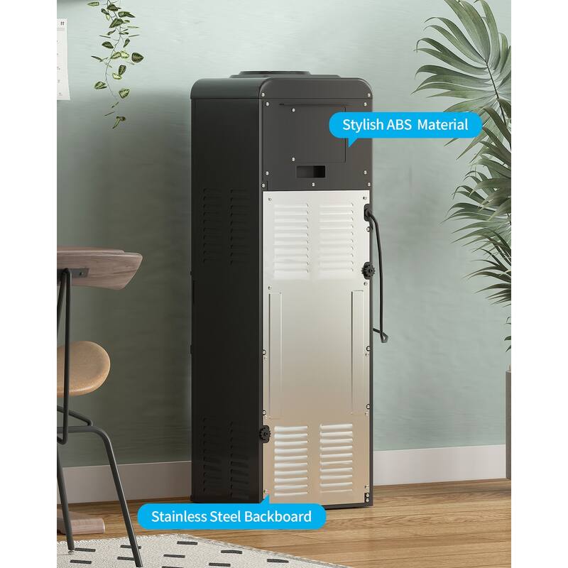 3 in 1 Water Dispenser with Ice Maker, Cold/Hot Temperature, 3 or 5 Gallon, Top Loading,Black