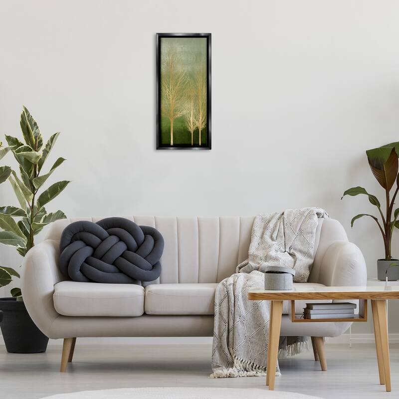 Stupell Tranquil Gold Branches Framed Floater Canvas Wall Art Design By Kate Bennett