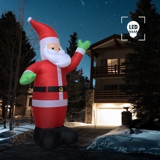vidaXL Christmas Inflatable Santa Claus Holiday Decoration Ornament with LEDs