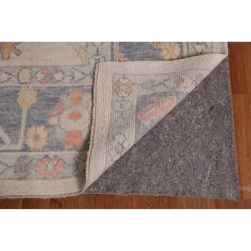 Hand Knotted Oriental 100% Wool Carpet Transitional All-Over Beige & Ivories Oushak Area Rug - 12' 5'' X 8' 9''