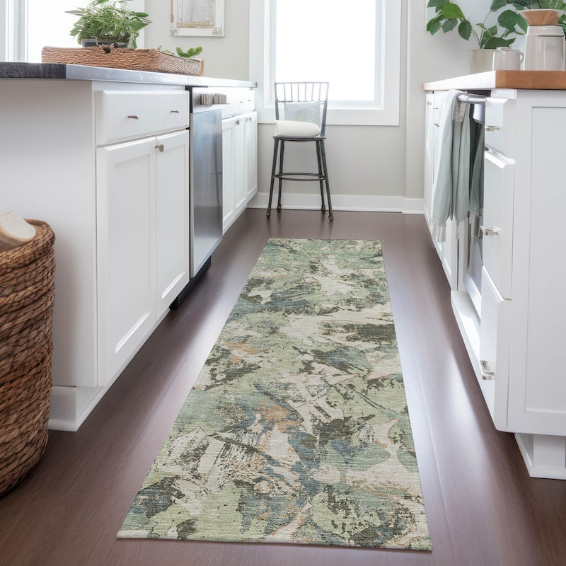 Machine Washable Indoor/ Outdoor Chantille Abstract Contemporary Rug
