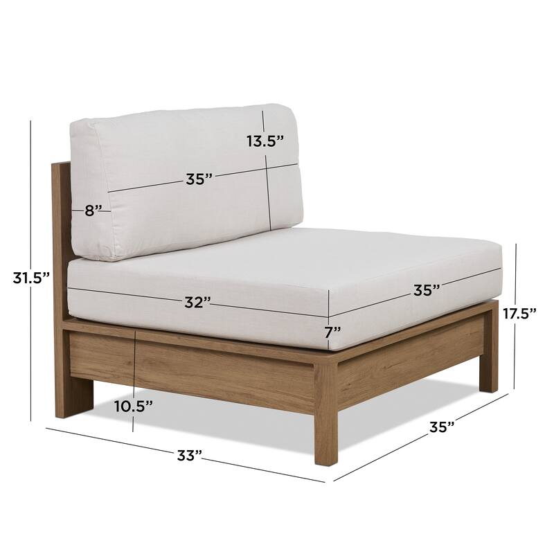 Stratton Armless Outdoor Chair With Sunbrella® Cushions