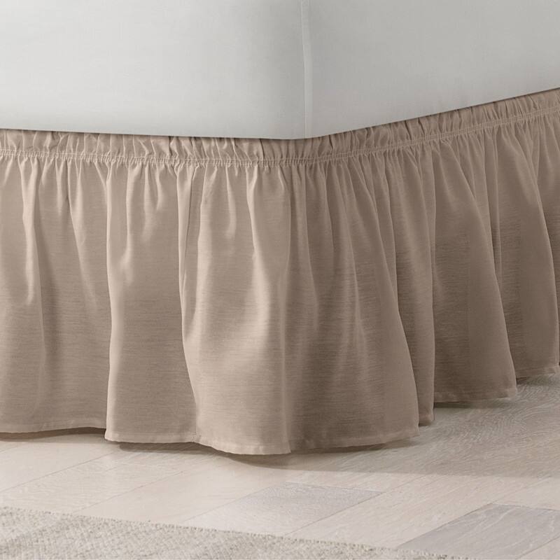 EasyFit Wrap Around Solid Ruffled Bed Skirt