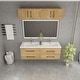 preview thumbnail 14 of 26, Victoria 48'' Floating Double Sink Vanity with LED light Top Cabinet