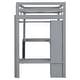 preview thumbnail 9 of 20, Twin Loft Bed with L-shaped Desk, Wardrobe, and Storage Shelves, Grey