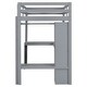 preview thumbnail 9 of 20, Twin Size Loft Bed with L-shaped Desk, Wardrobe, and Storage Shelves, Sturdy Wood Frame, Ample Storage, Safety Guardrails, Grey