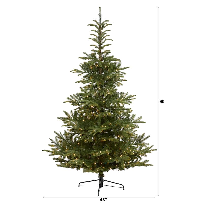 7.5ft. Layered Spruce Artificial Christmas Tree with 550 Clear LED Lights & 1325 Branches - Stunning Holiday X-Mas Display