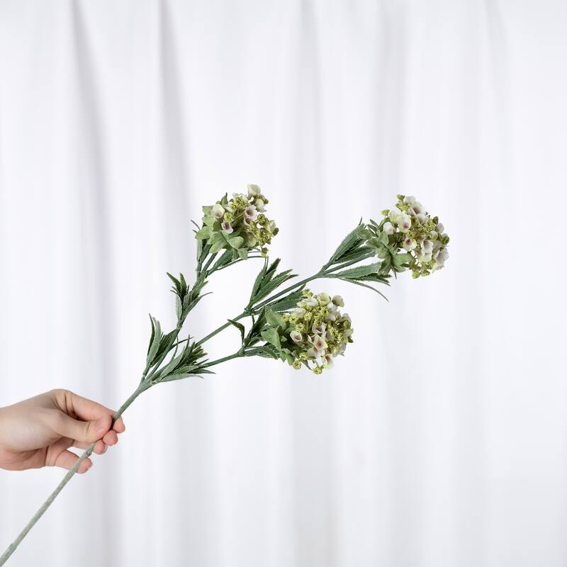 White Silk Decorative Artificial Sweet Alyssum(Pack of 1 Branch) - White