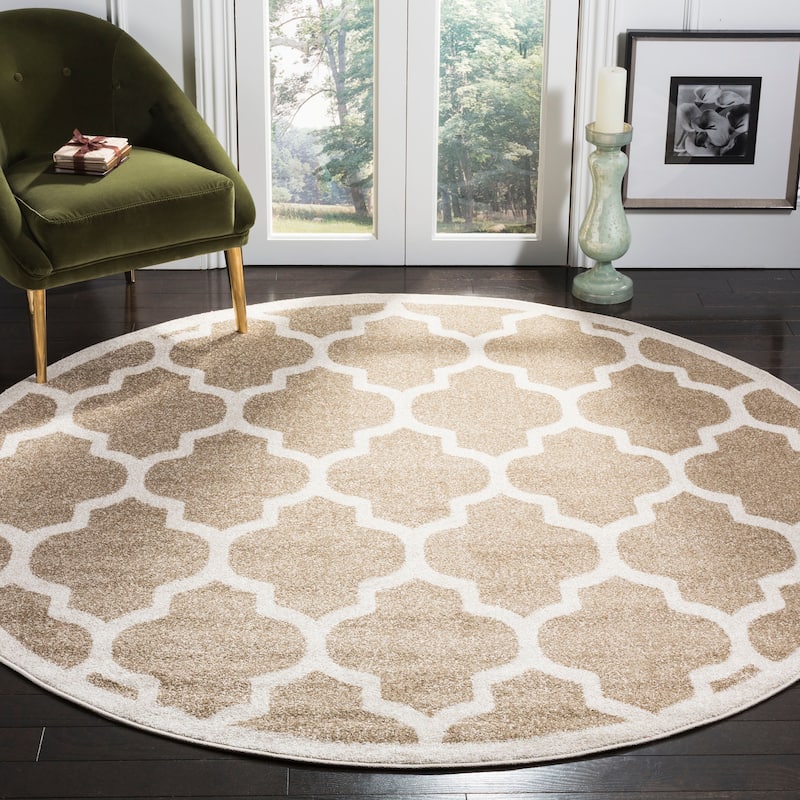 SAFAVIEH Amherst Radovinka Modern Rug - 7' Round - Wheat/Beige