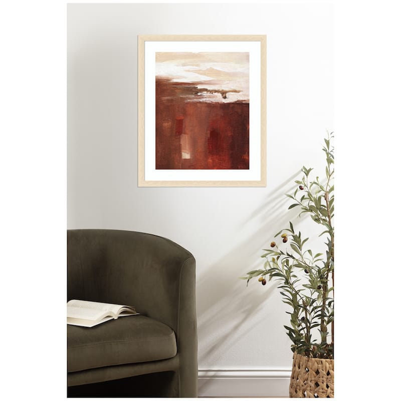 Kate and Laurel Framed Art Earthen Abstract by Nikita Jariwala