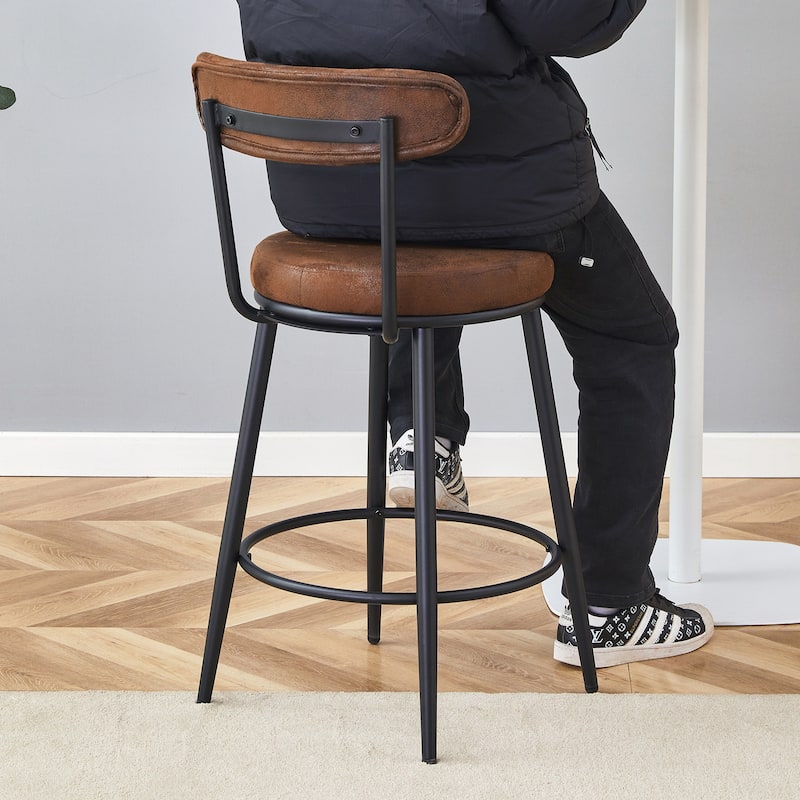 Two Sets Of Rrgonomic High Leg Bar Chairs,Technology Fabric Cushions,The Total Height Is 35.5 Inches