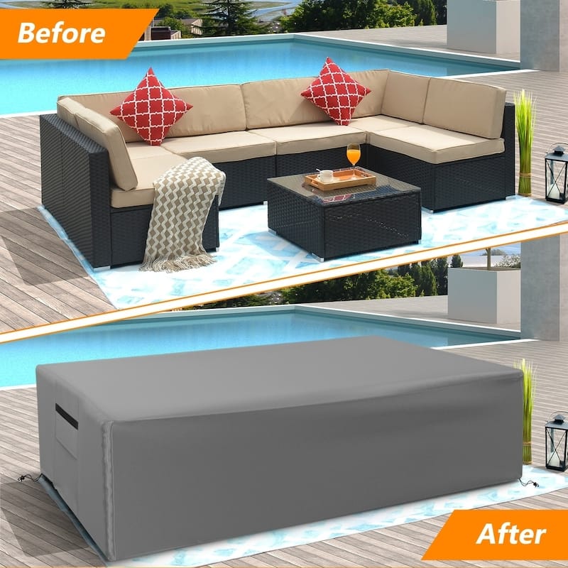Patio Furniture Covers Waterproof outdoor Windproof patio sectional sofa cover