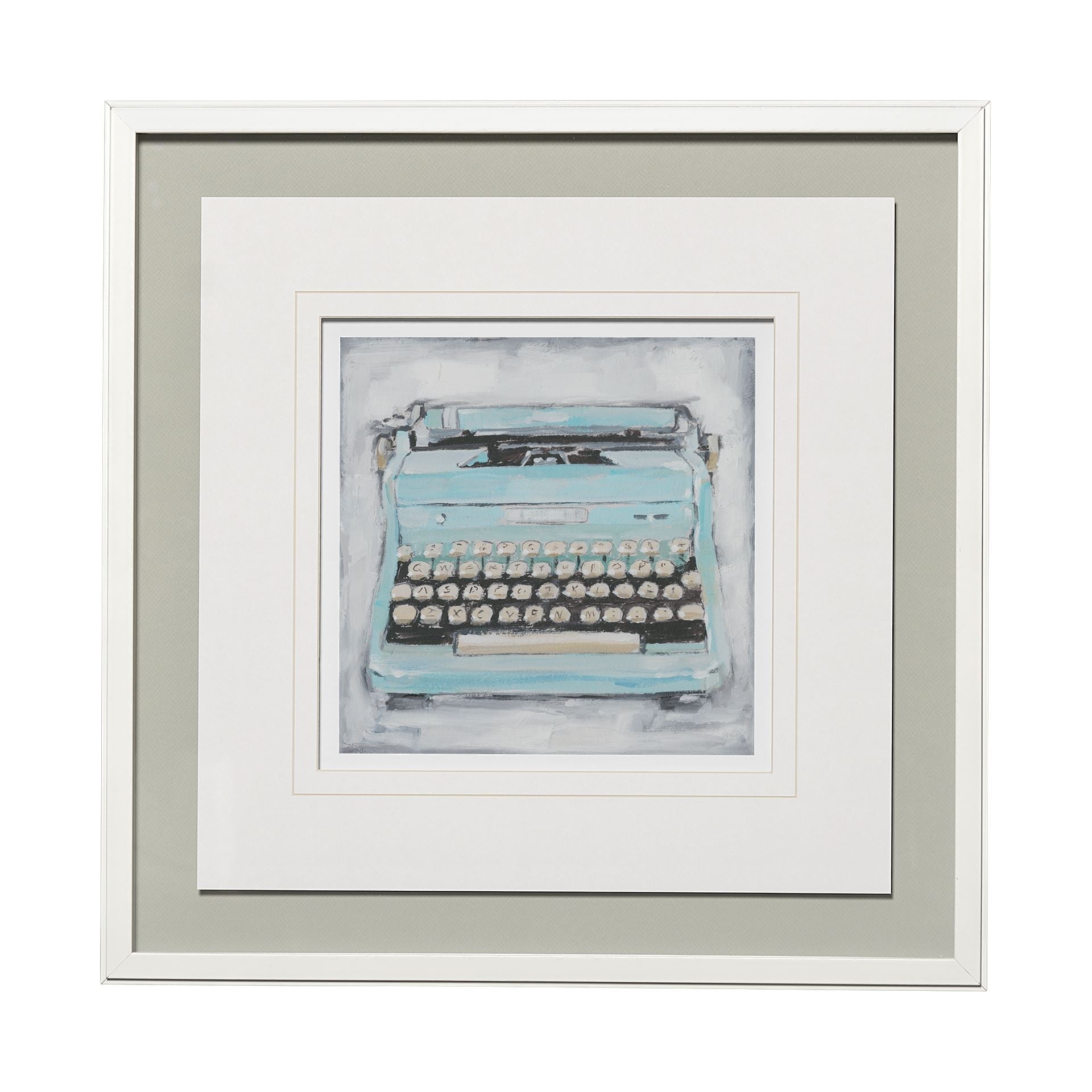 Vintage Typewriter III by Ethan Harper a Framed Art Print Matted under Glass