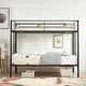preview thumbnail 14 of 13, Metal Twin Over Twin Bunk Bed Frame with Side Ladders, 13inch Under-Bed Storage, Squeak-Resistant, Full-Length Guardrails