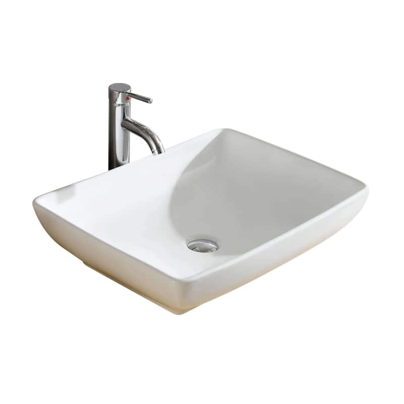 Fine Fixtures Vitreous China Oblong White Vessel Sink
