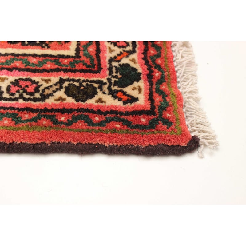 ECARPETGALLERY Hand-knotted Andelz Red Wool Rug - 2' 5" x 9' 6"