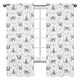 preview thumbnail 1 of 3, Sweet Jojo Designs Blue and Grey Jungle Sloth Leaf 84-inch Window Treatment Curtain Panel Pair - Turquoise Gray Green Rainforest