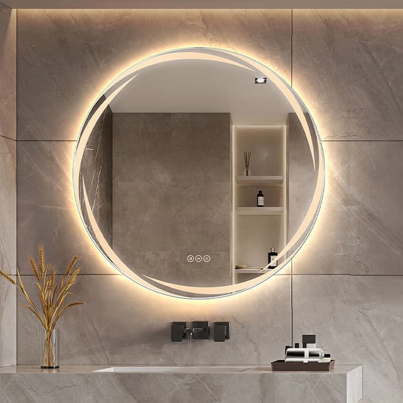 Waterproof Anti Fog LED Bathroom Mirror With Touch Button