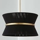 preview thumbnail 24 of 32, 8-Light Modern Boho Large Drum Chandelier 24 inch Fabric Hourglass Hand-woven Chandelier in Gold/ Black for Dining/ Living Room 24.25 IN. W - Black