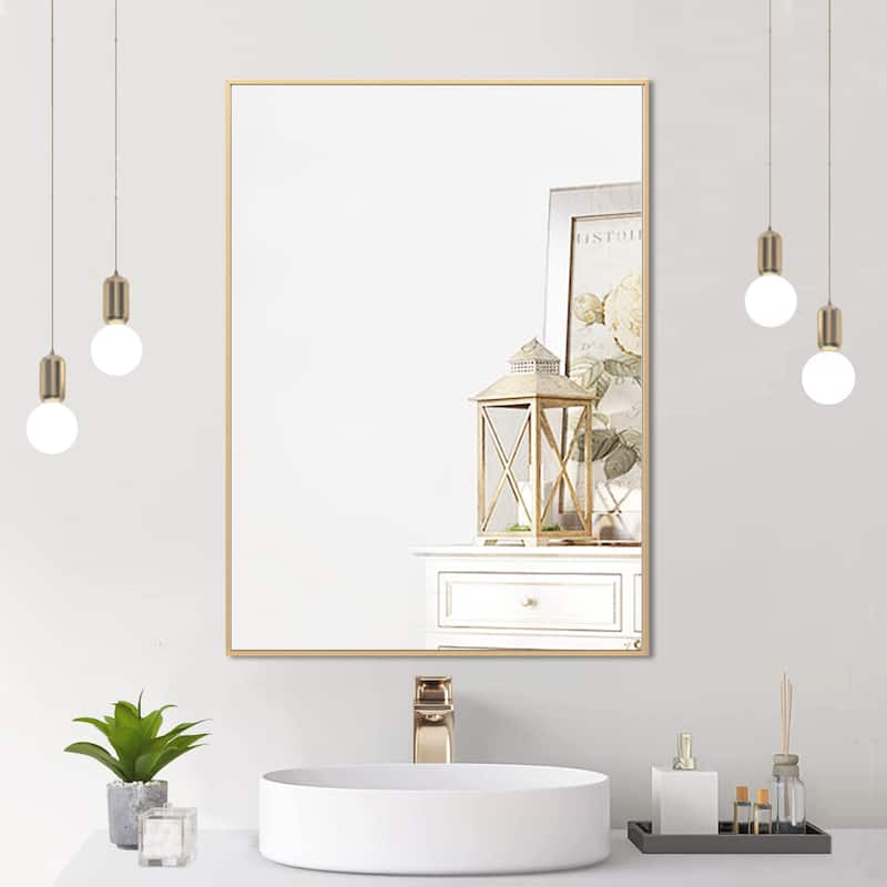 Modern Rectangle Framed Bathroom Vanity Mirror Accent Wall Mirror