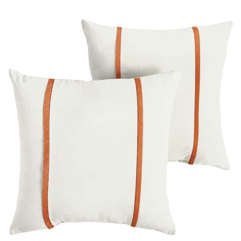 Sorra Home Sunbrella Outdoor Double Petite Flange Pillow Set of 2