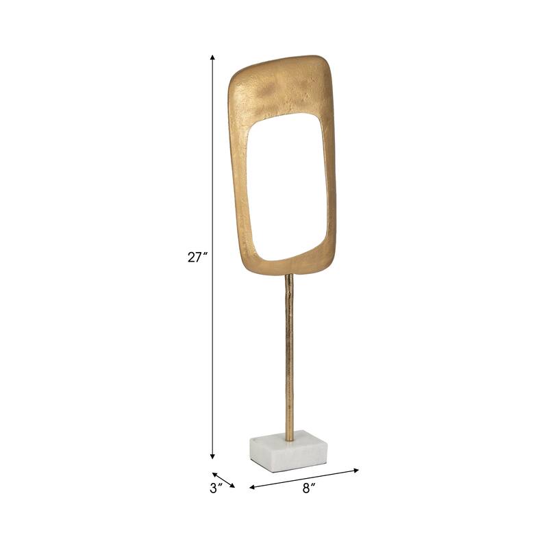 Sagebrook Home Metal/Marble, Table Top Decor Gold, Novelty, Solid Color