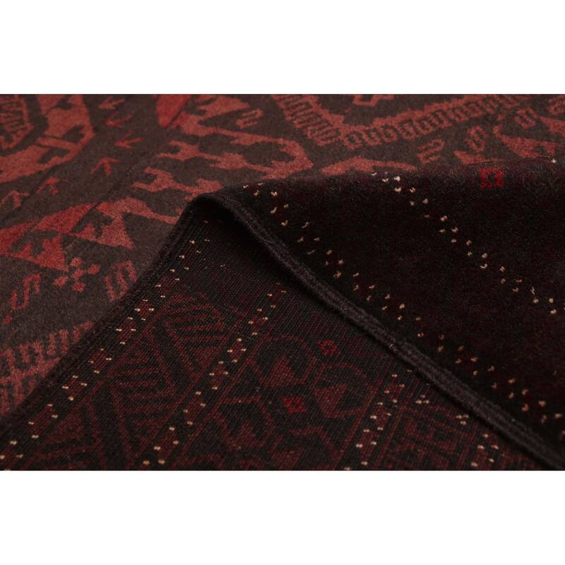 ECARPETGALLERY Hand-knotted Teimani Dark Burgundy Wool Rug - 3'11 x 6'3