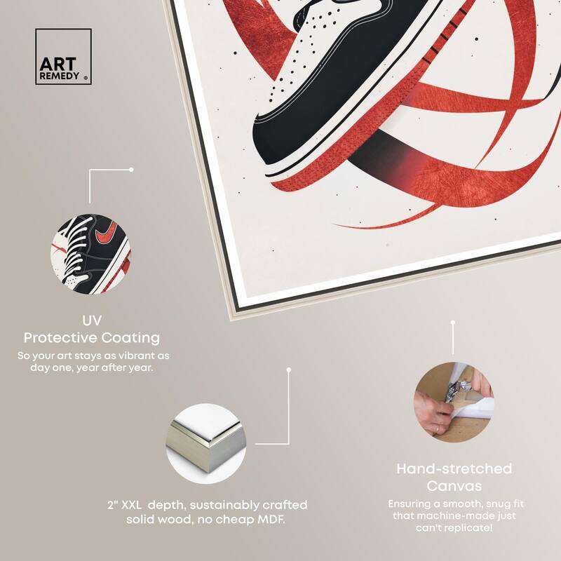 Red Ribbon Sneaker Canvas by Art Remedy
