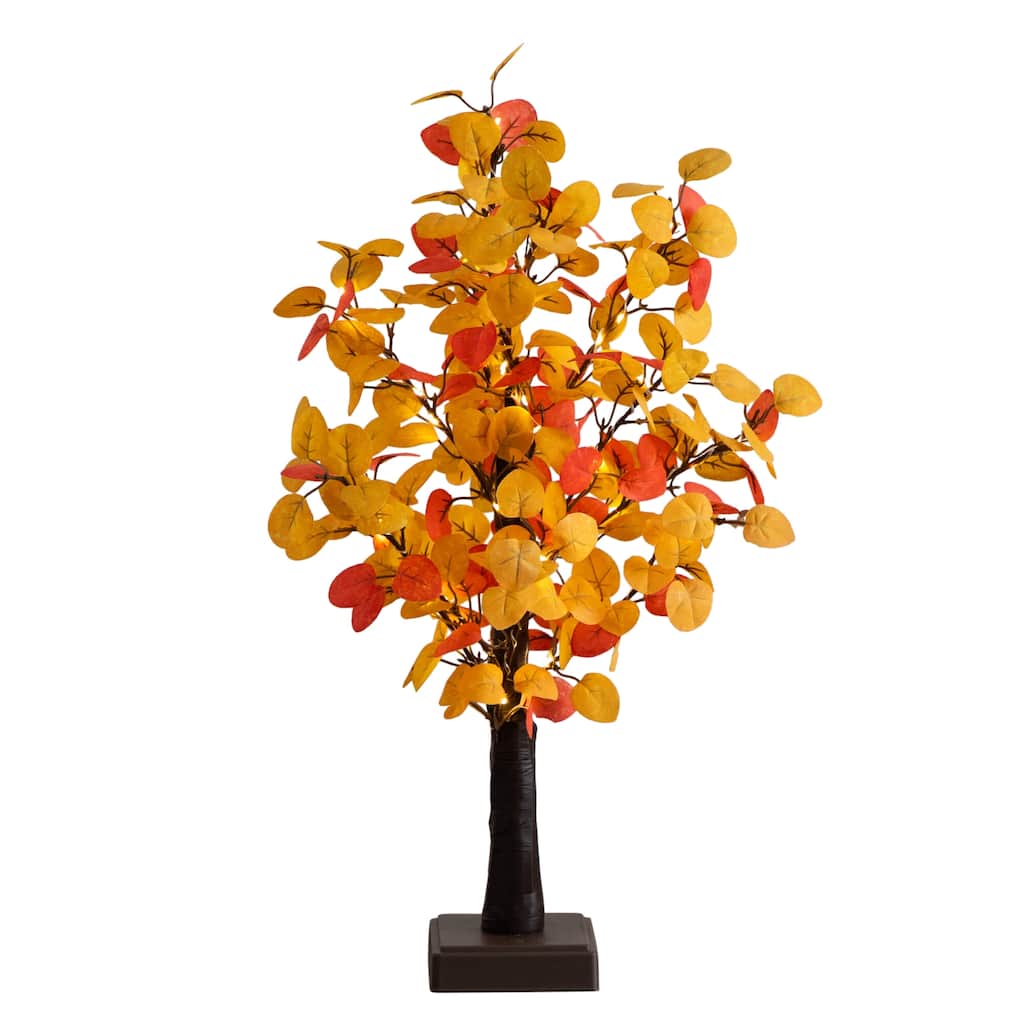 21-ft Pre-Lit Bright Autumn Eucalyptus Artificial Fall Tree - Green