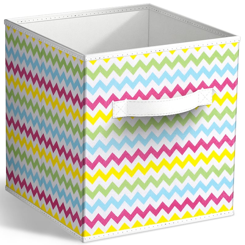 Sorbus 11" Foldable Storage Cube Basket - Single Pack - 10.5" L x 10.5" W x 11" H - Multicolored