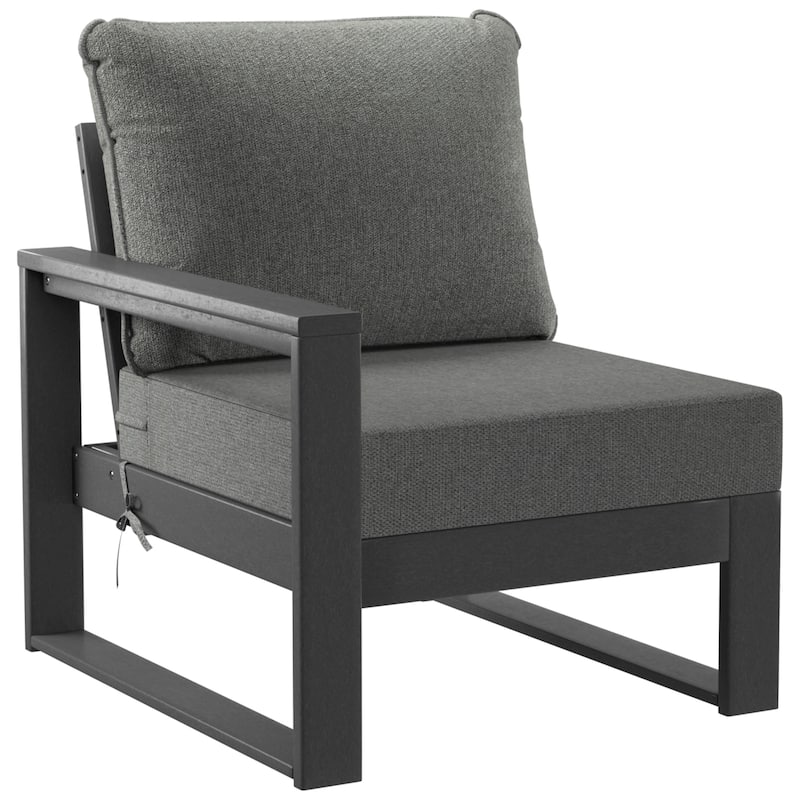 Polytrends Endless Patio Deep Seating Left Arm Chair with Gray Frame - Gray/Gray