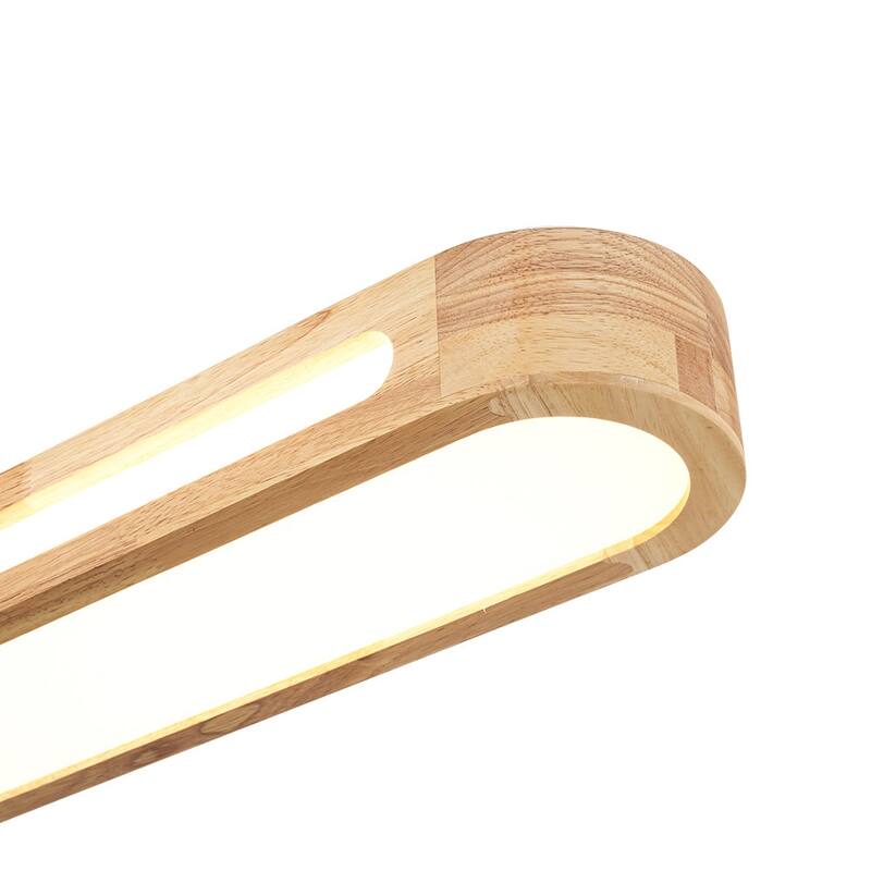 Rustic Natural Wood Dimmable LED Oval Ceiling Light 3000K - Wood Grain - 31.5 Inches