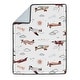 preview thumbnail 3 of 4, Vintage Airplane Boy 4pc Nursery Crib Bedding Set - Grey Yellow Orange Red White Blue Airplanes Air Plane Transportation Clouds