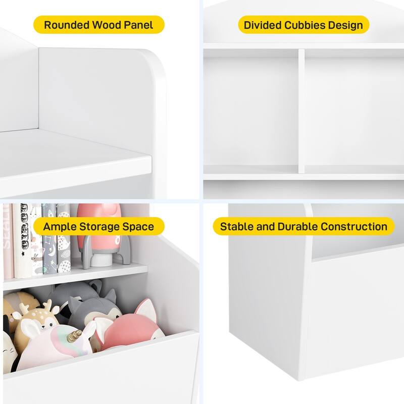 3-Tier Toy Storage Cabinet and Bookcase