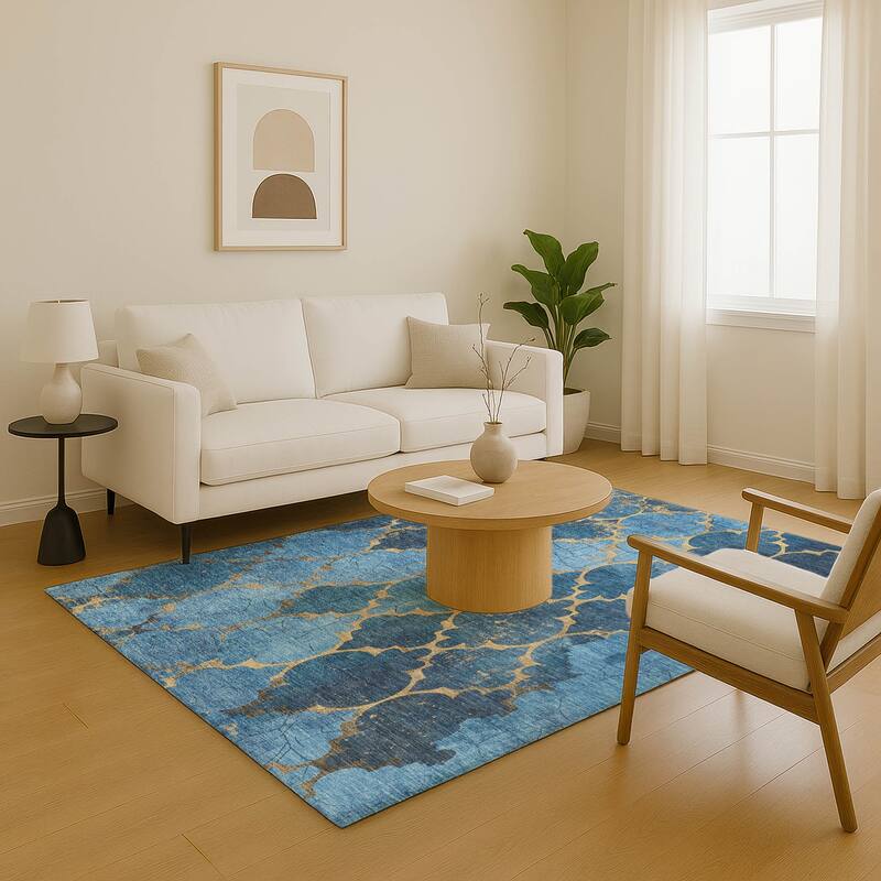 Premium Washable Super Soft Modern Trellis Mayfield Rug
